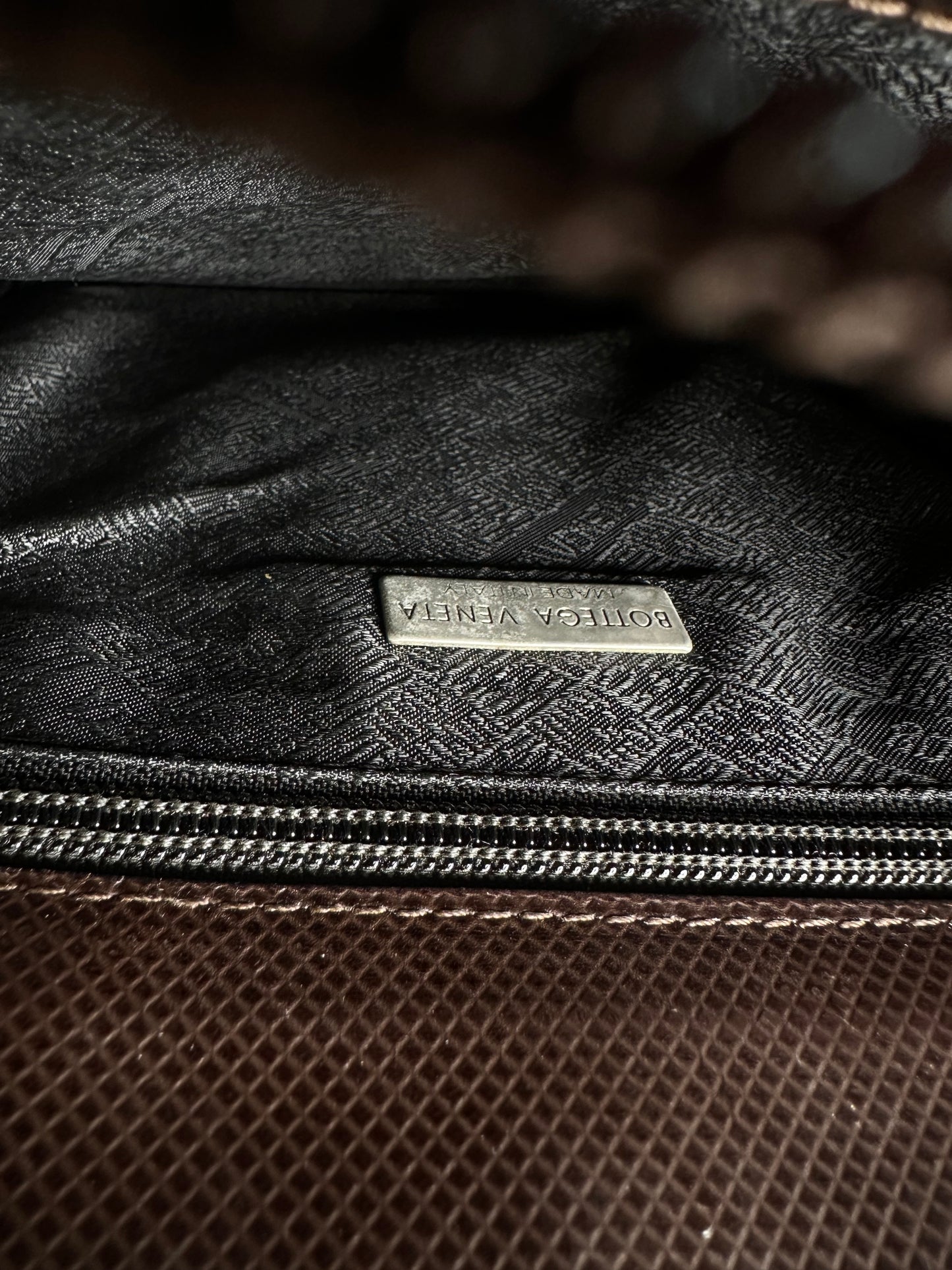 Vintage Bottega Veneta Nappa Leather Tote Dark Brown