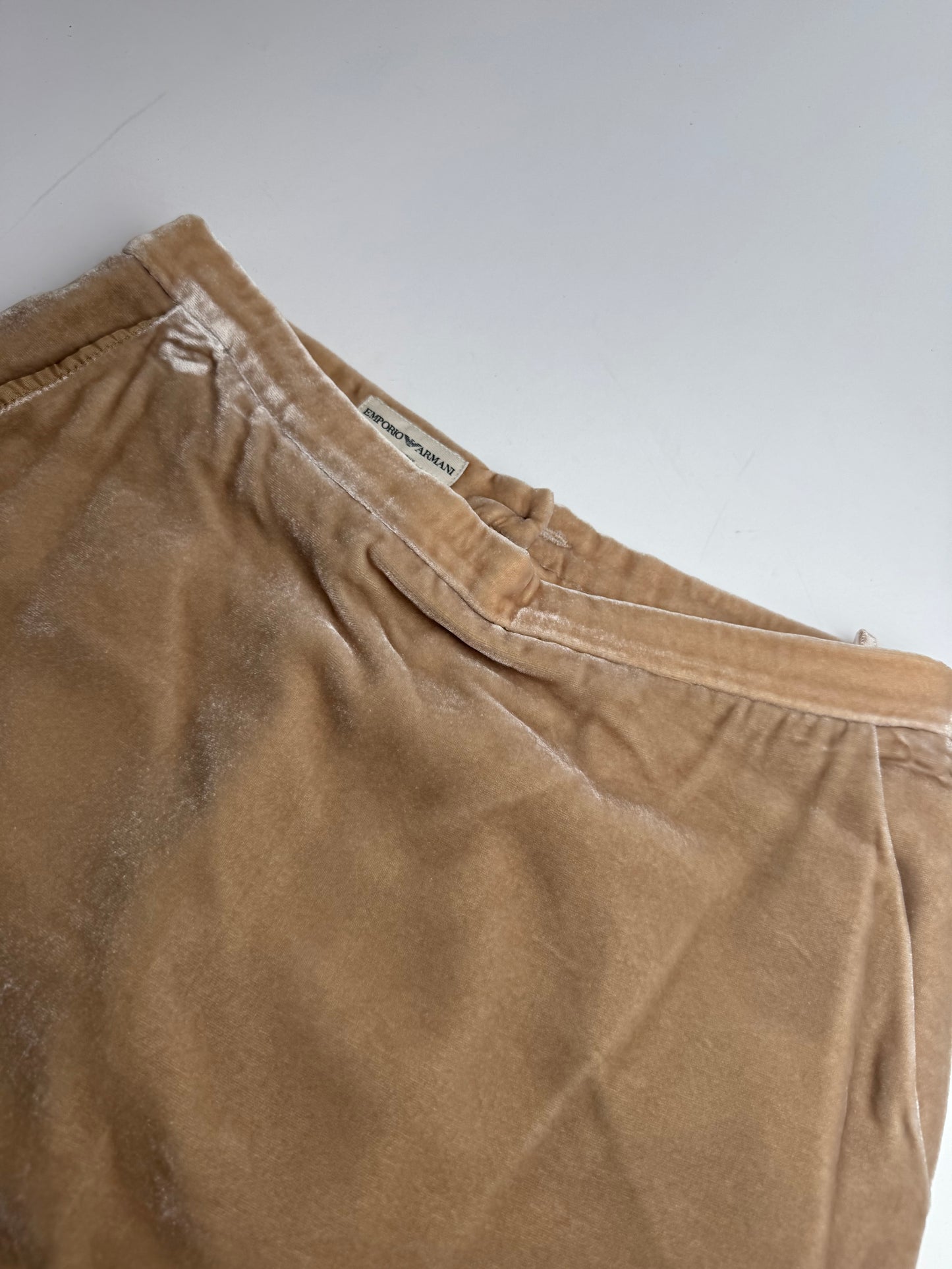 Vintage Armani Velvet Skirt Brown S