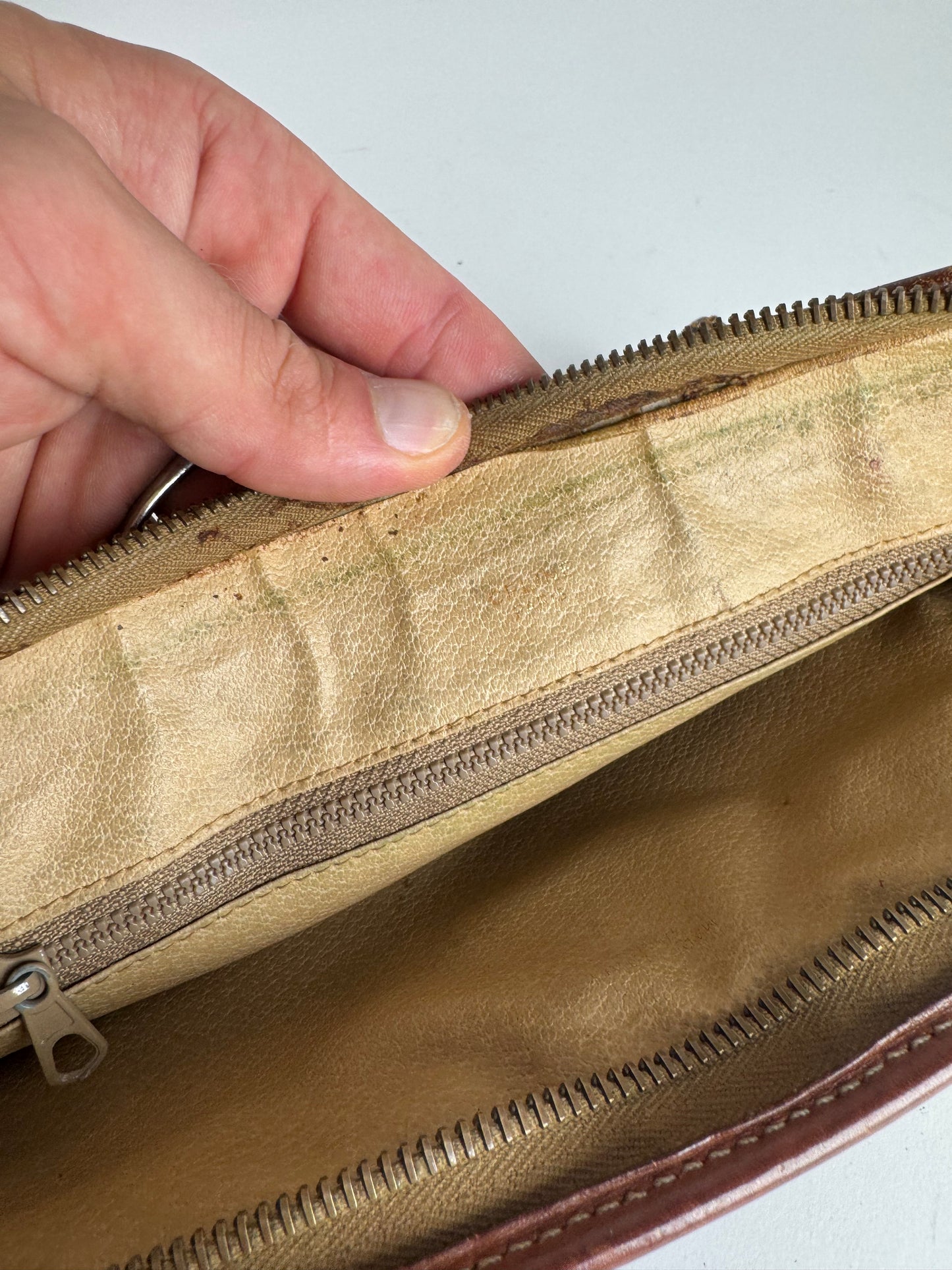 Pochette vintage en cuir marron Céline Paris