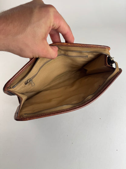 Pochette vintage en cuir marron Céline Paris