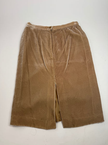 Vintage Armani Velvet Skirt Brown S