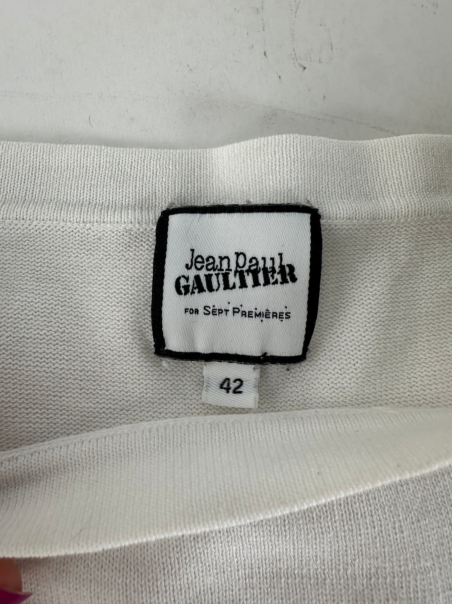 Vintage Jean Paul Gaultier Marinière Top Cotton White Navy L