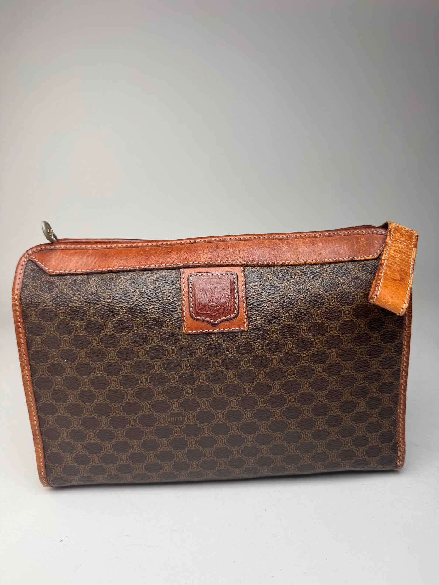 Pochette vintage en cuir marron Céline Paris