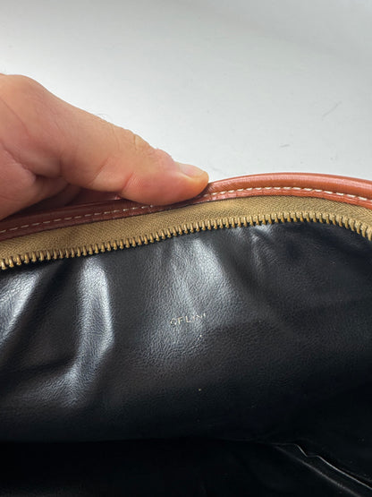 Vintage Celine Leather Clutch Black Brown