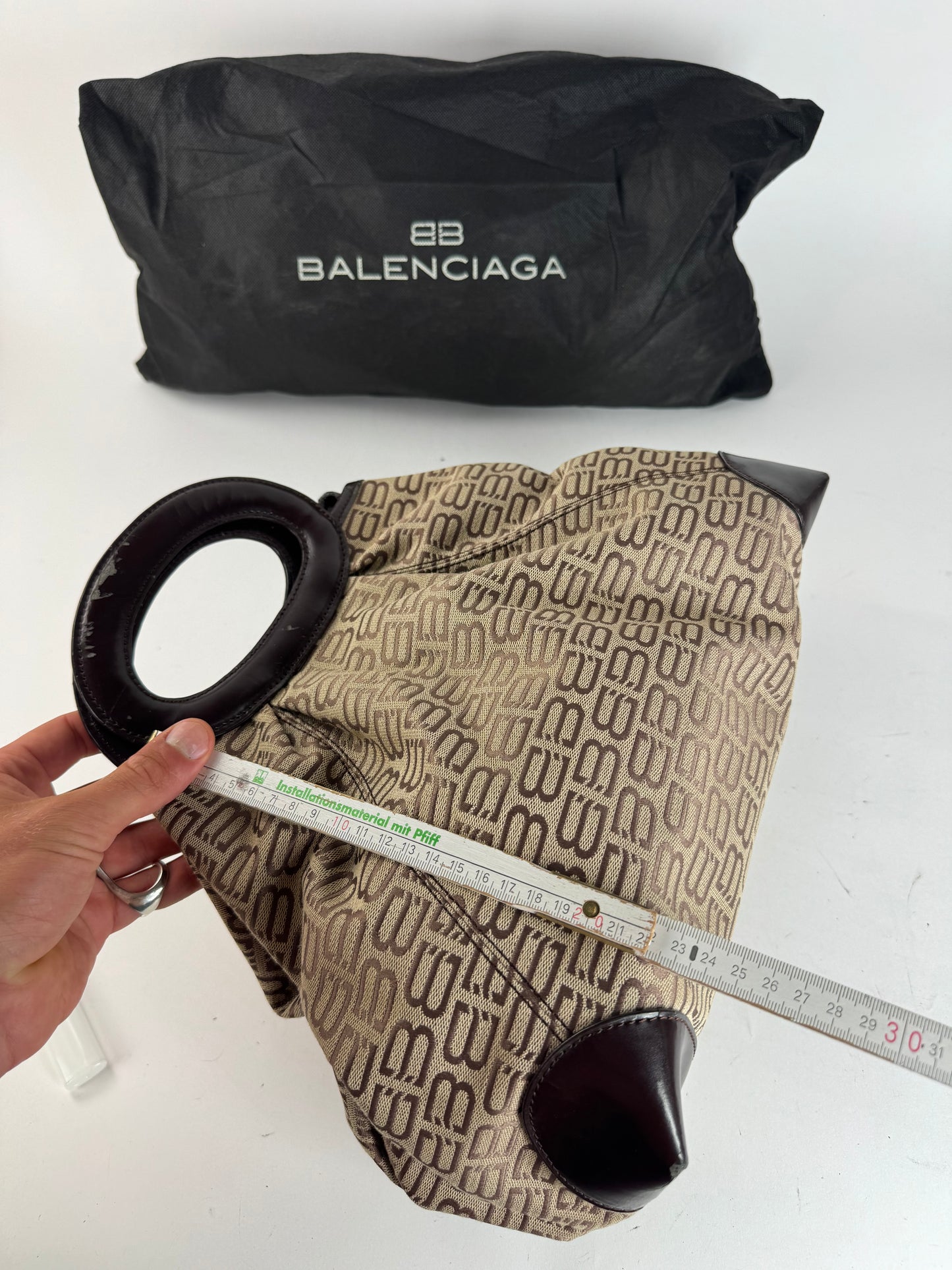 Sac Balenciaga Monogram Vintage beige marron