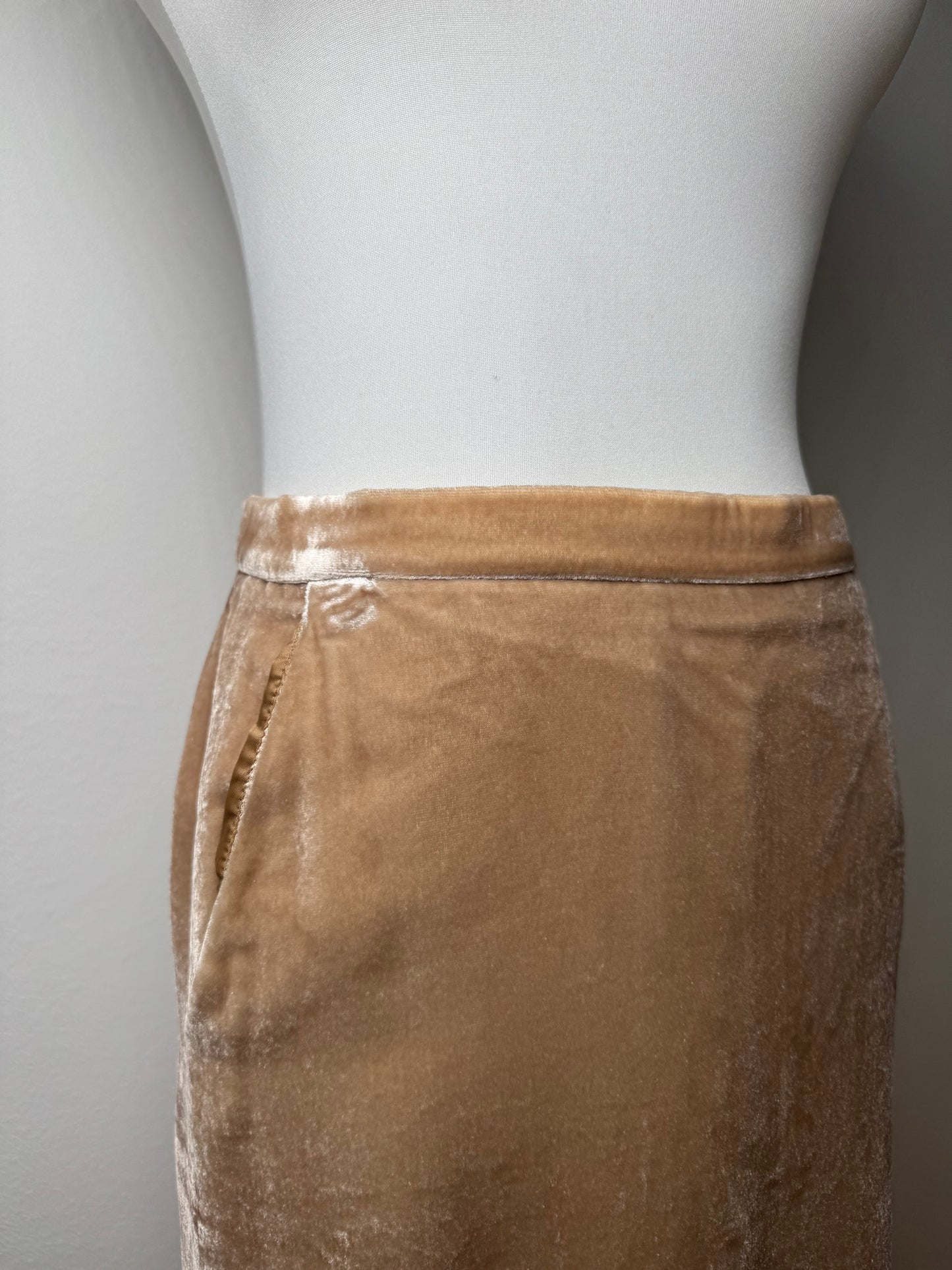 Vintage Armani Velvet Skirt Brown S