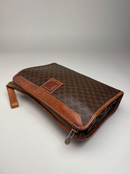 Pochette vintage en cuir marron Céline Paris