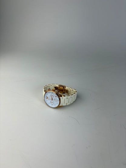 Vintage Emporio Armani Ceramic Stainless Steel Watch White Rose Gold