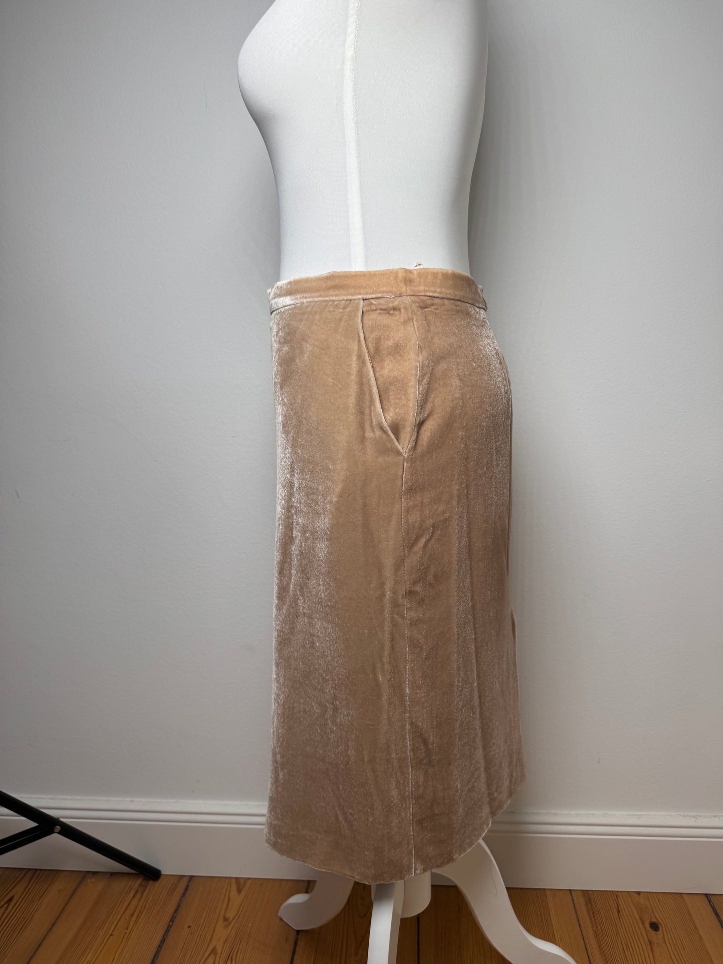 Vintage Armani Velvet Skirt Brown S