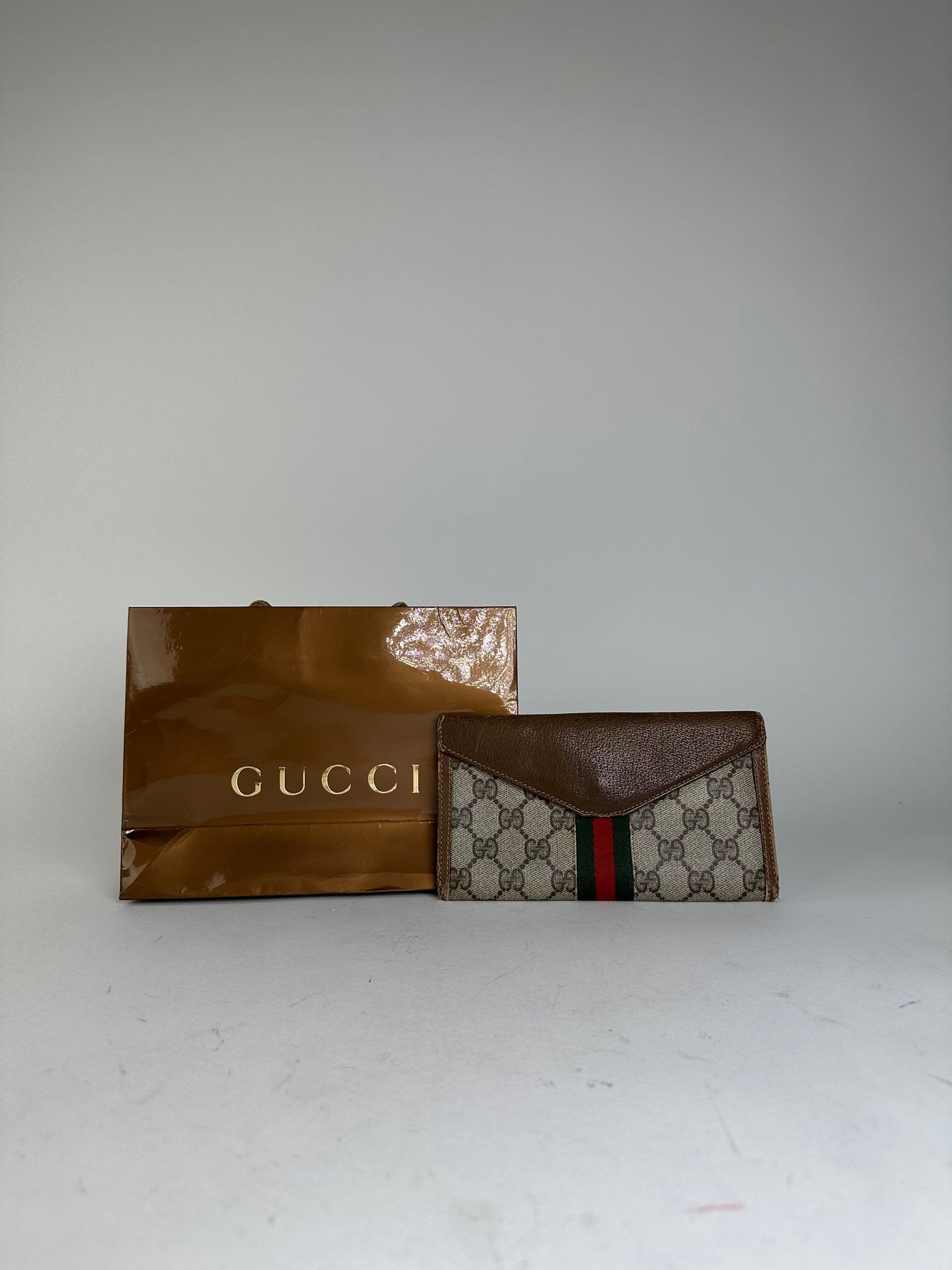 Vintage Gucci GG Supreme Long Wallet Beige
