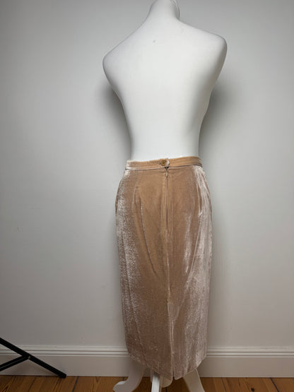Vintage Armani Velvet Skirt Brown S