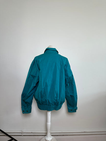 Vintage Dior Men's Teal Cotton Blend Jacket Brown Buttons XL