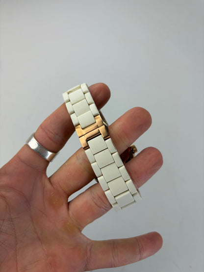 Vintage Emporio Armani Ceramic Stainless Steel Watch White Rose Gold