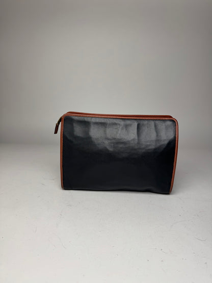 Vintage Celine Leather Clutch Black Brown