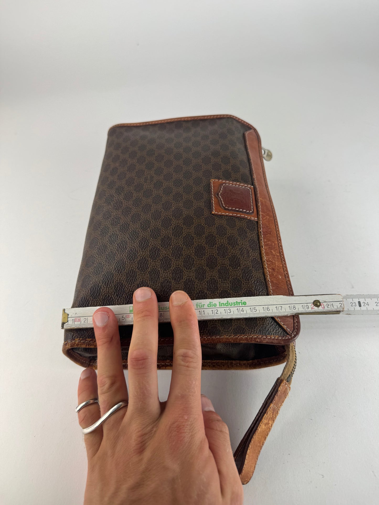 Pochette vintage en cuir marron Céline Paris