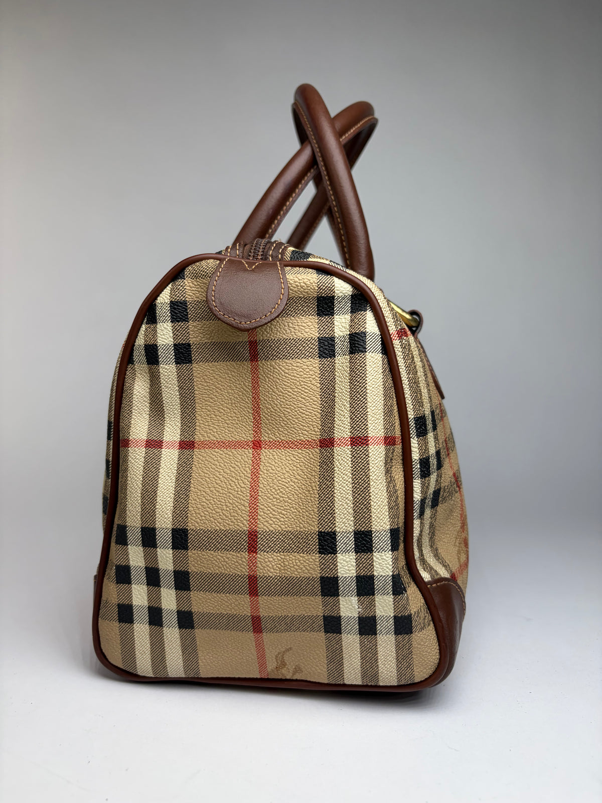Vintage Burberrys Haymarket Check Top-Handle Bag Late 1990s Beige