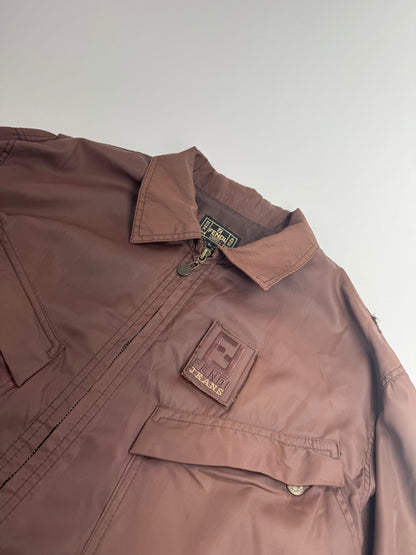 Vintage Fendi Roma Polyester Trenchcoat L Brown