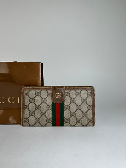Vintage Gucci GG Supreme Long Wallet Beige