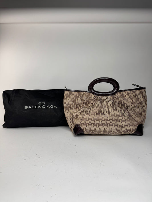 Sac Balenciaga Monogram Vintage beige marron