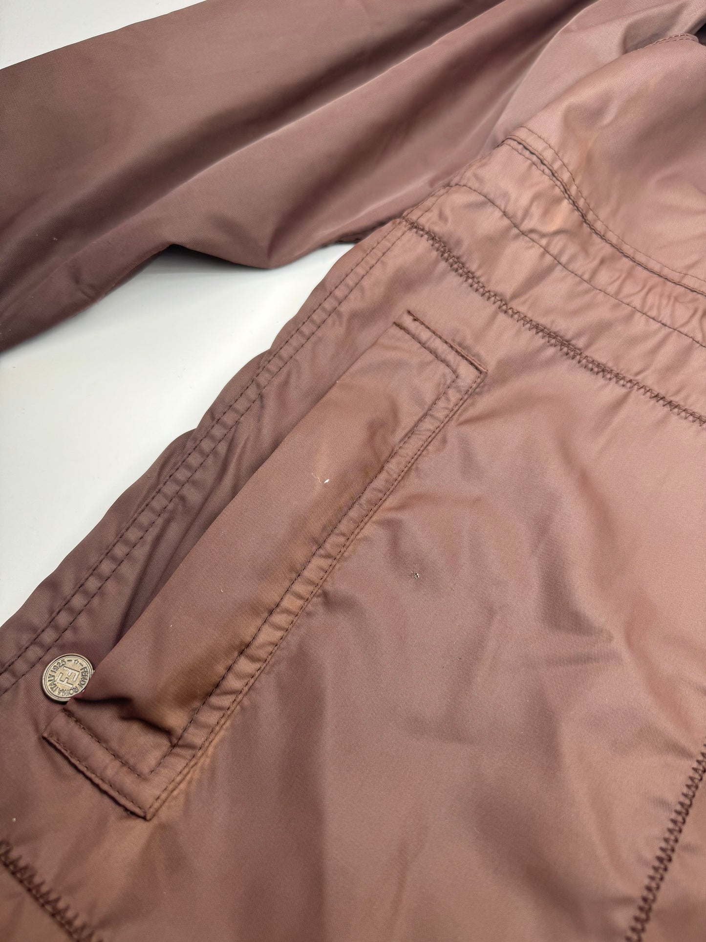 Vintage Fendi Roma Polyester Trenchcoat L Brown