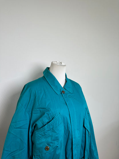 Vintage Dior Men's Teal Cotton Blend Jacket Brown Buttons XL