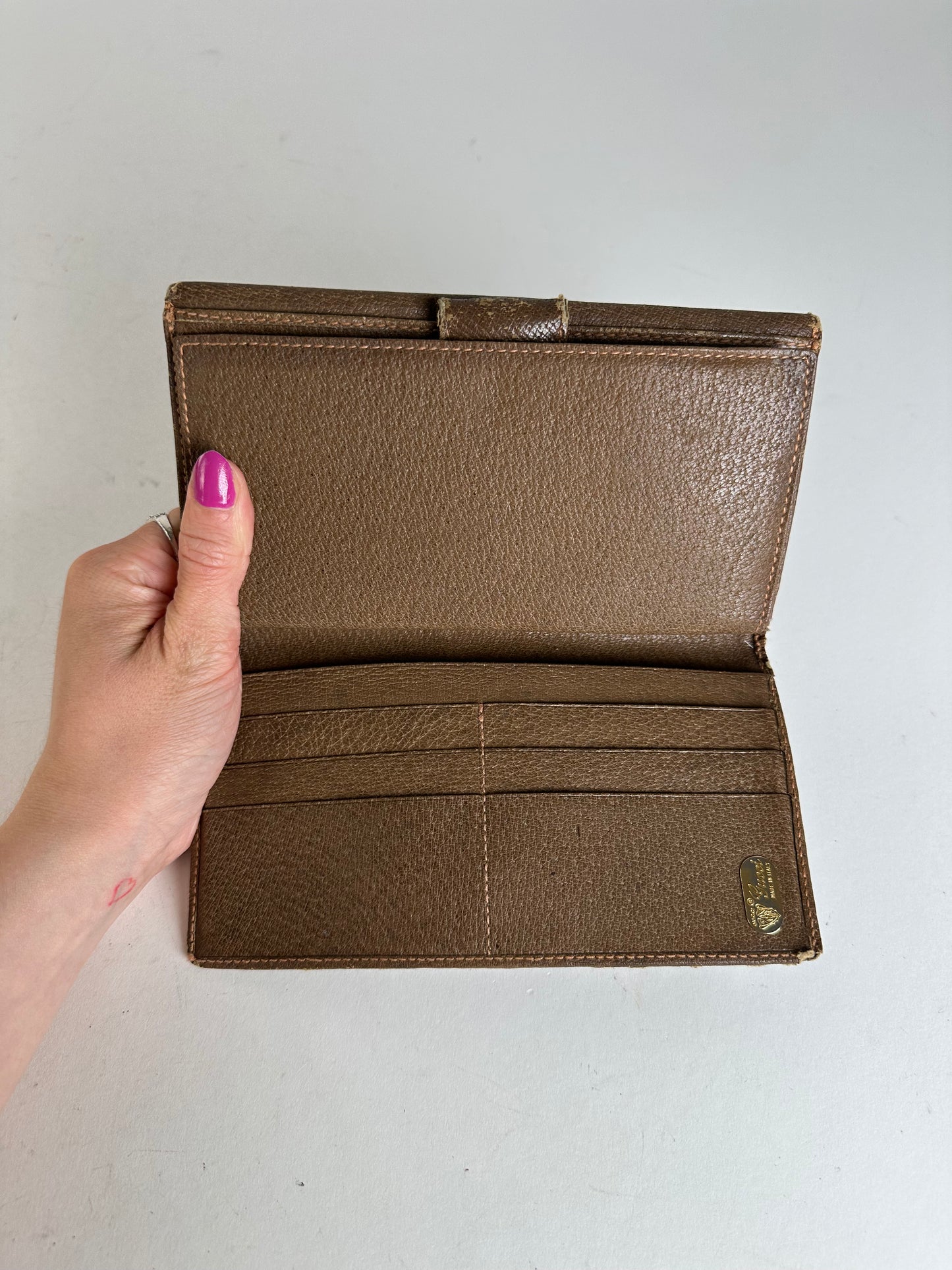Vintage Gucci GG Supreme Long Wallet Beige