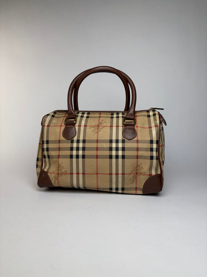 Vintage Burberrys Haymarket Check Top-Handle Bag Late 1990s Beige