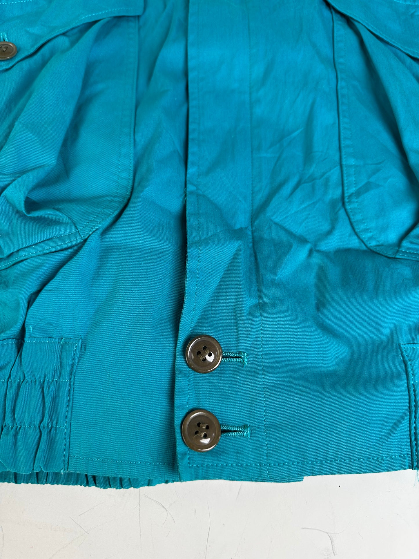 Vintage Dior Men's Teal Cotton Blend Jacket Brown Buttons XL