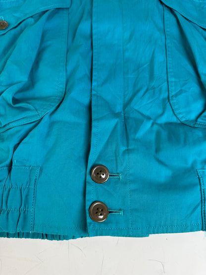 Vintage Dior Men's Teal Cotton Blend Jacket Brown Buttons XL