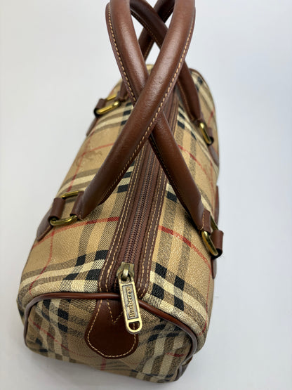 Vintage Burberrys Haymarket Check Top-Handle Bag Late 1990s Beige