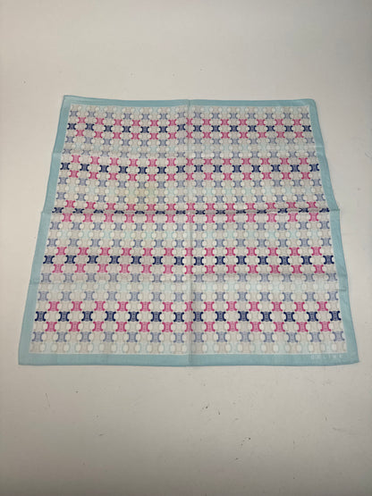 Vintage Céline Paris Triomphe Monogram Scsrf Bleu rose blanc