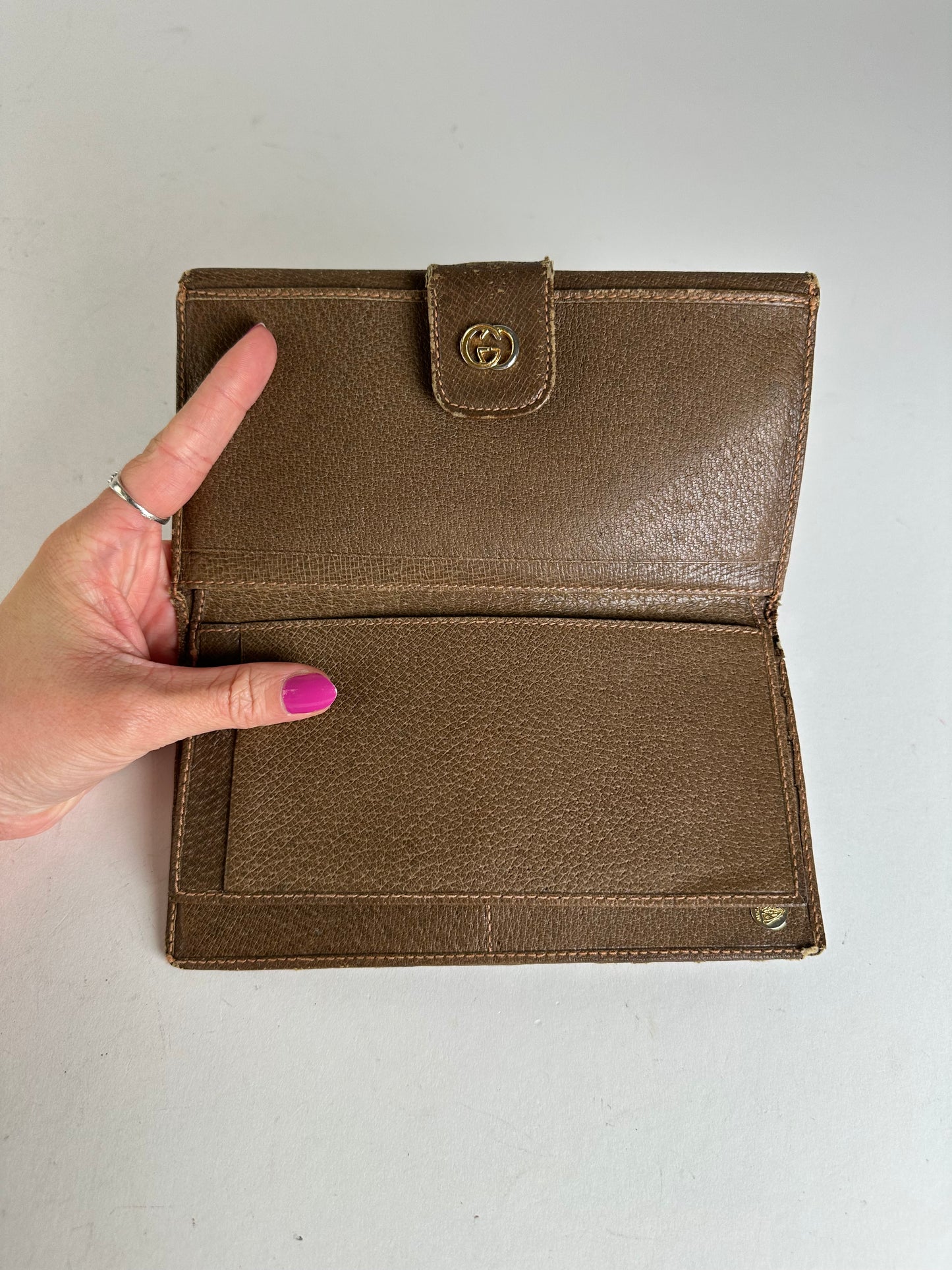 Vintage Gucci GG Supreme Long Wallet Beige