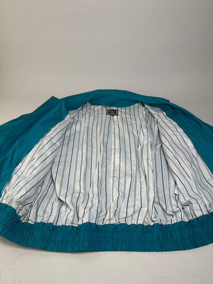 Vintage Dior Men's Teal Cotton Blend Jacket Brown Buttons XL