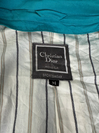 Vintage Dior Men's Teal Cotton Blend Jacket Brown Buttons XL