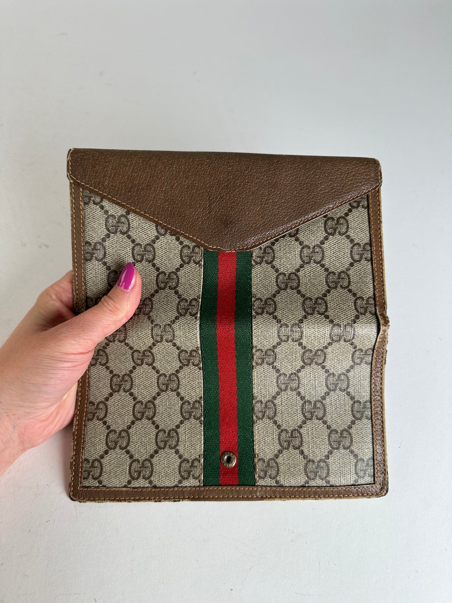 Vintage Gucci GG Supreme Long Wallet Beige