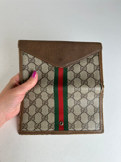 Vintage Gucci GG Supreme Long Wallet Beige