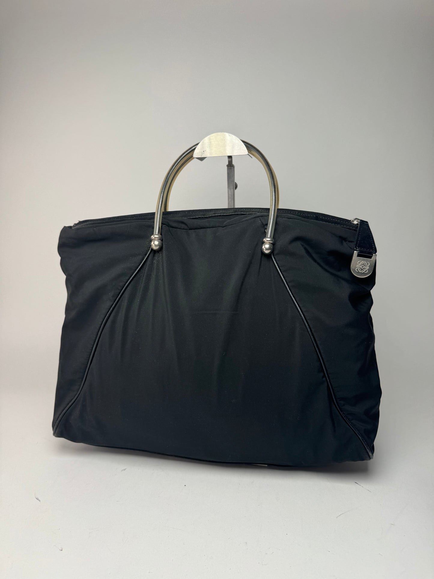 Vintage Loewe Madrid Canvas Handbag Black
