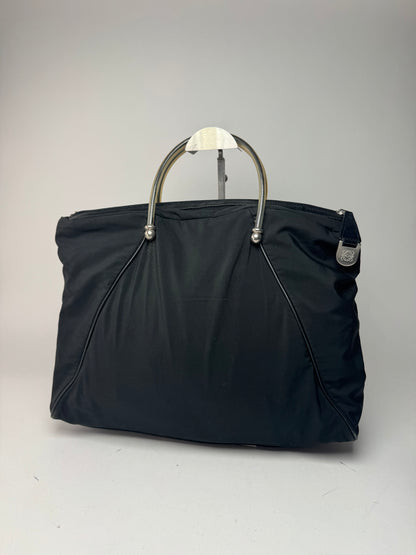 Vintage Loewe Madrid Canvas Handbag Black