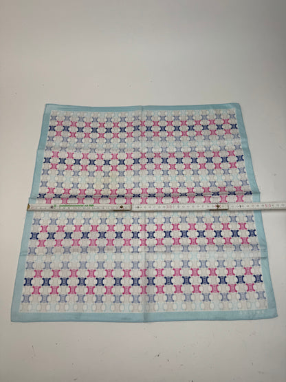 Vintage Céline Paris Triomphe Monogram Scsrf Bleu rose blanc