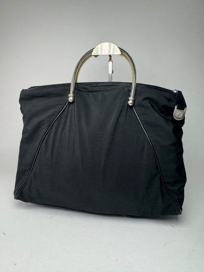 Vintage Loewe Madrid Canvas Handbag Black