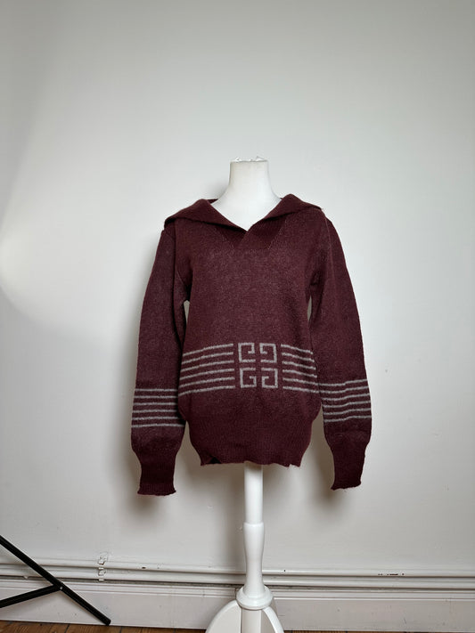 Vintage Givenchy Gentleman Knitwear Sweater Burgundy L