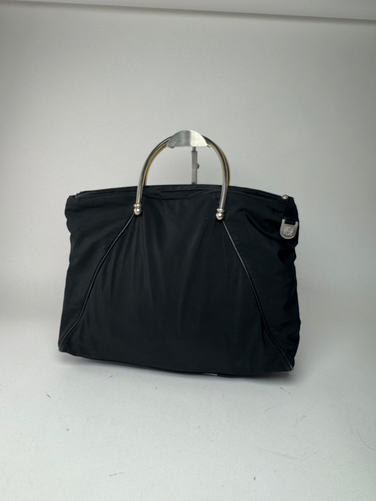 Vintage Loewe Madrid Canvas Handbag Black