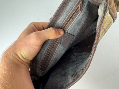 Vintage Burberry 2Way Nova Check Leather Bag Beige Brown