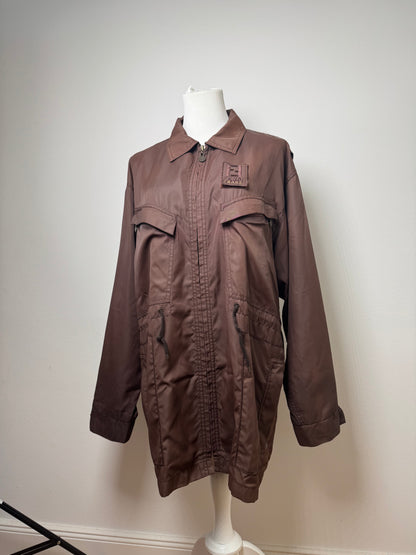 Vintage Fendi Roma Polyester Trenchcoat L Brown