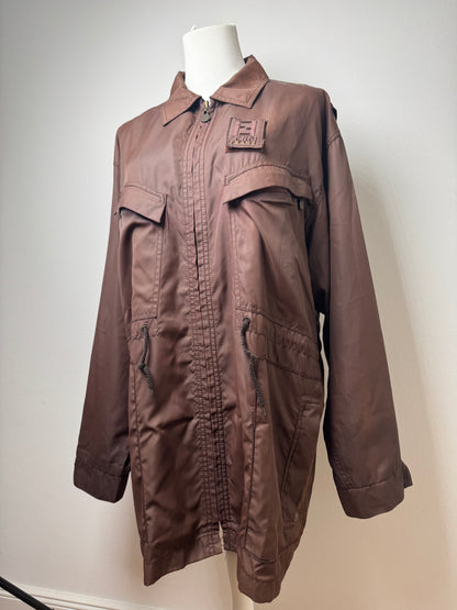 Vintage Fendi Roma Polyester Trenchcoat L Brown