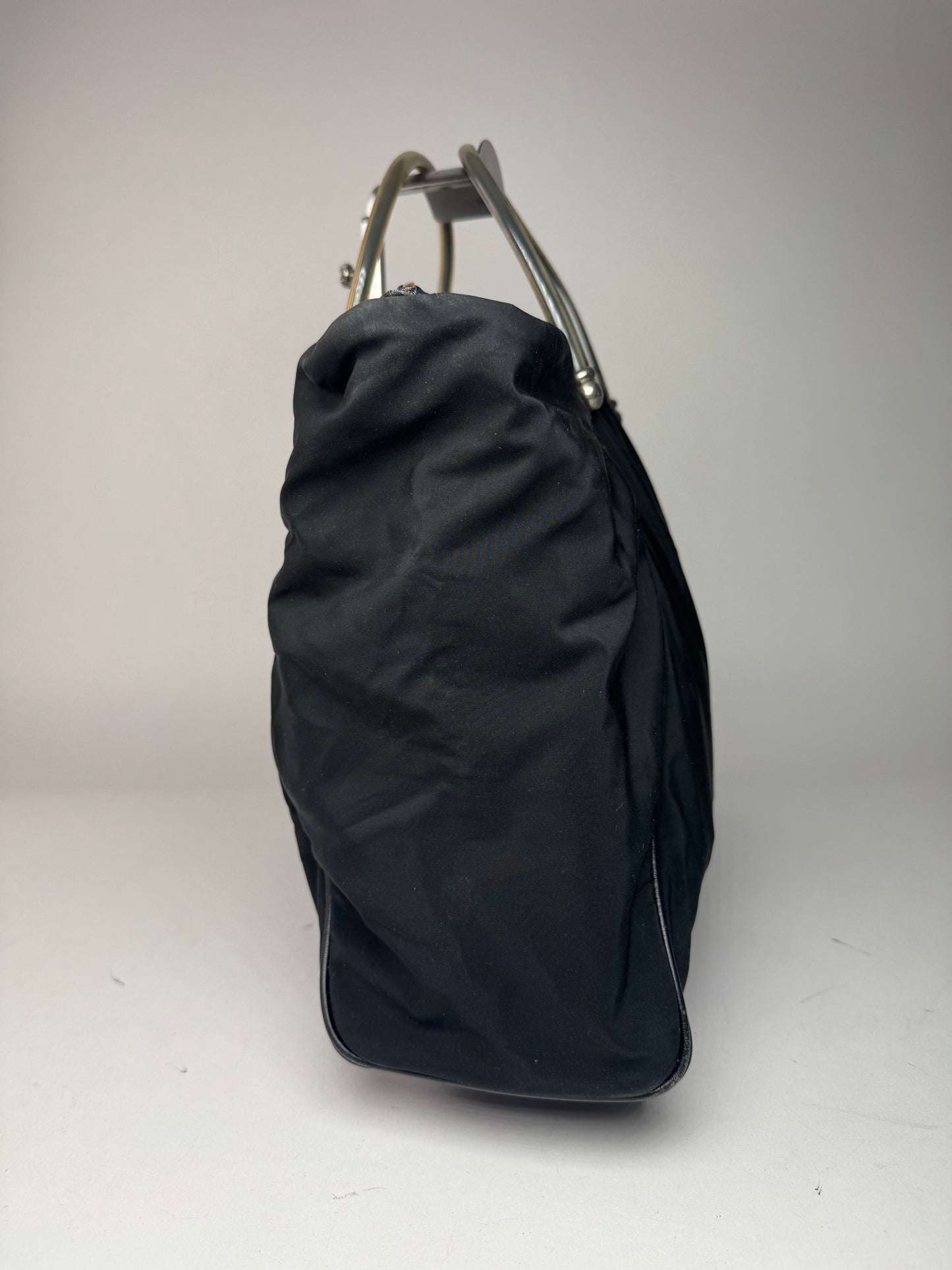 Vintage Loewe Madrid Canvas Handbag Black