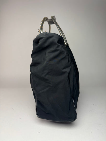 Vintage Loewe Madrid Canvas Handbag Black