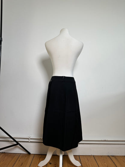 Vintage Chloe Button-Front Skirt Black Silver