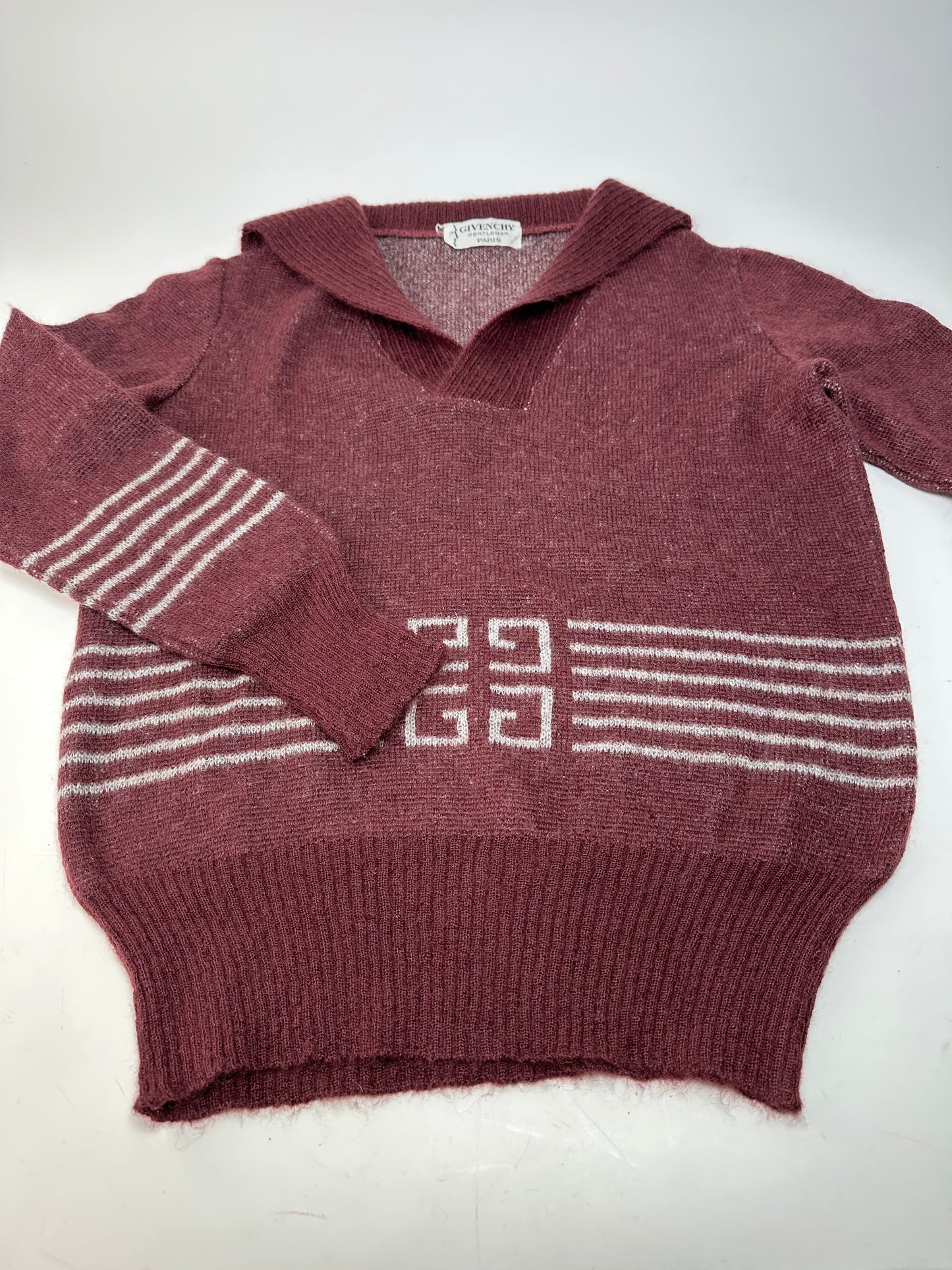 Vintage Givenchy Gentleman Knitwear Sweater Burgundy L