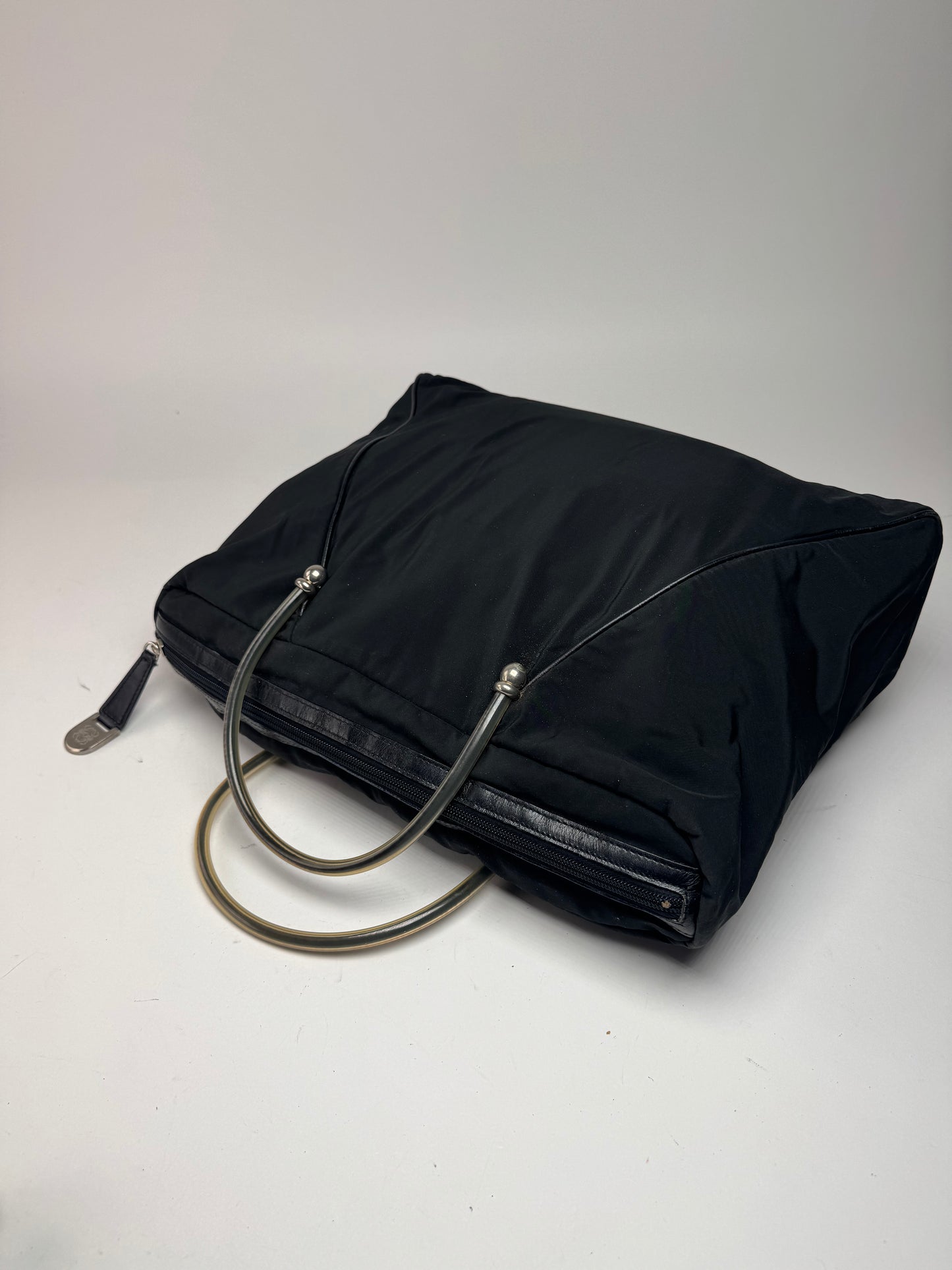 Vintage Loewe Madrid Canvas Handbag Black